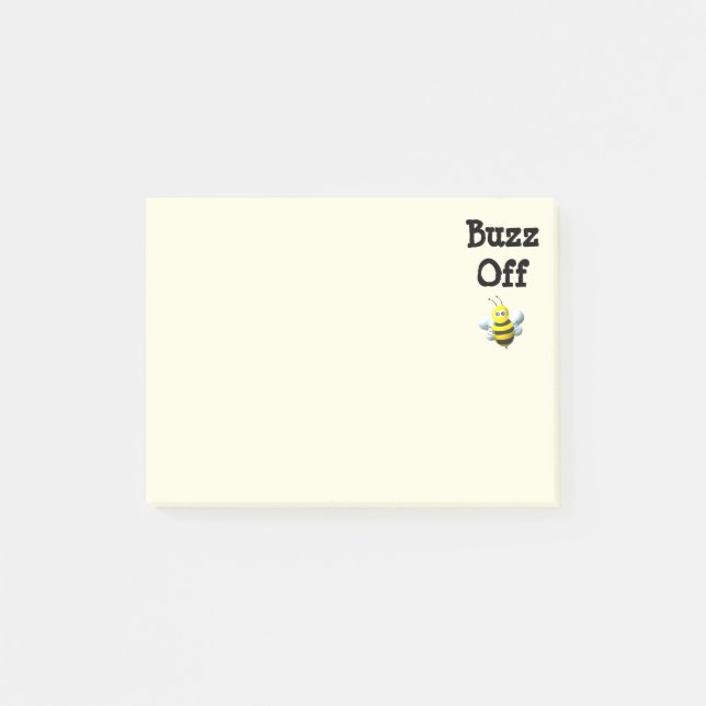 Buzz Off Bee Bumblebee Custom Text Post-it Klebezettel (Vorderseite)
