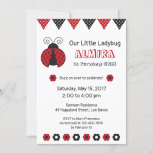 Buzz Sur Lady Bug Invitation Anniversaire