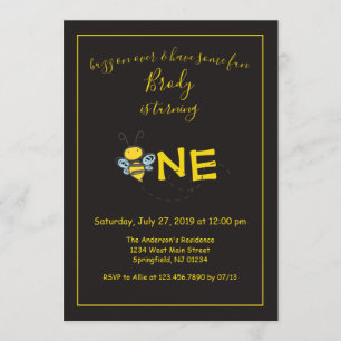 Buzz über Bee zum ersten Geburtstag Einladung