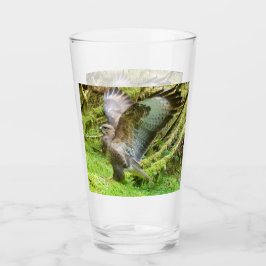 Buzzard Stretching Wings Glas