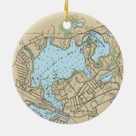 Buzzards Bay MA Chart Keramik Ornament