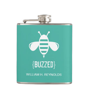 {BUZZED} Brautparty-Geschenk für die Biene (aqua) Flachmann