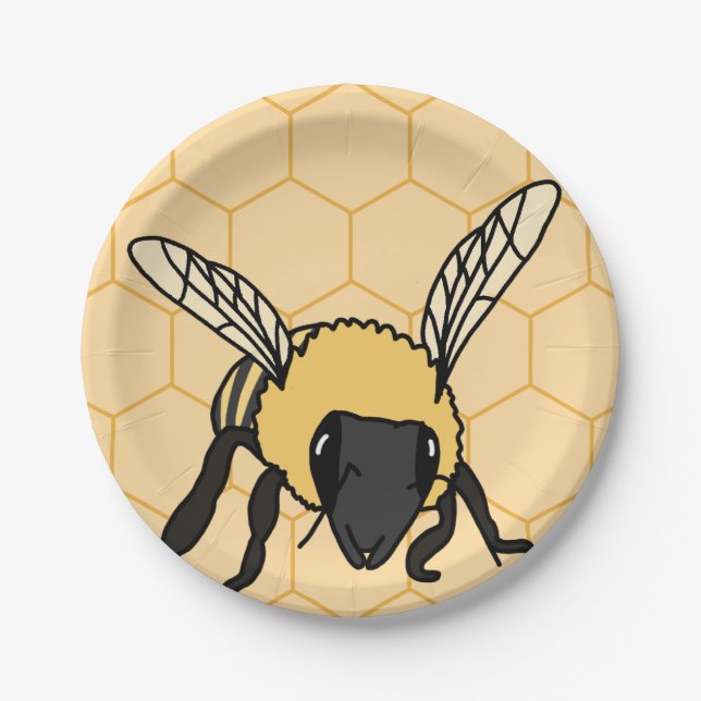 Buzzing Bee Honeycomb Beehive Pappteller (Vorderseite)