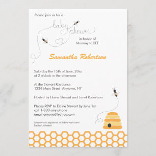 Buzzing Bienen Babydusche Einladung
