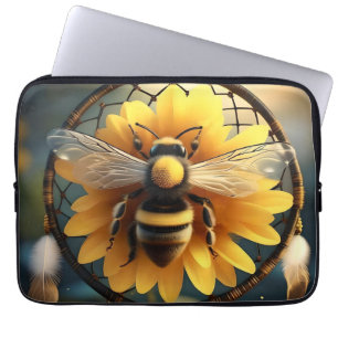 "Buzzing Dreams: Sonnenblumen Bee Dreamcatcher" Laptopschutzhülle