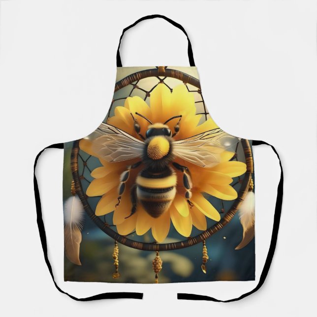 "Buzzing Dreams: Sonnenblumen Bee Dreamcatcher" Schürze (Vorderseite)