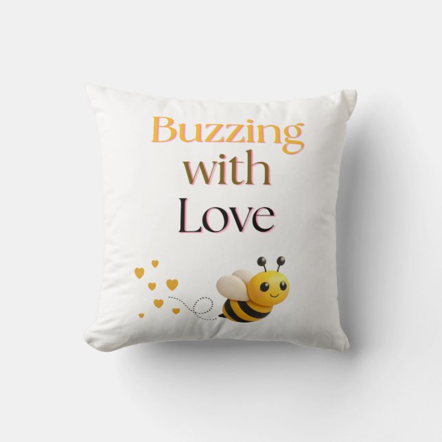 Buzzing with love kissen (Vorderseite)
