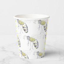Buzzing with Style – Bee Illustration cups