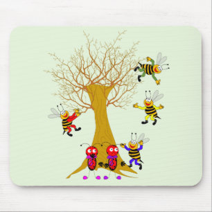 Buzzy Baum-Abenteuer-Marienkäfer und Bienen, die Mousepad