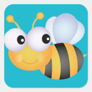 Buzzy Bee Quadratischer Aufkleber