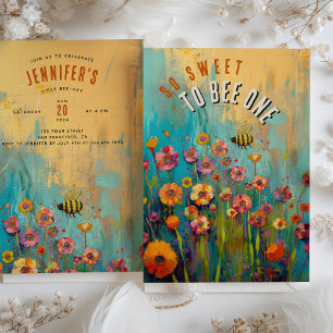 Buzzy Blooms: Erstes Bienentag-Party Einladung
