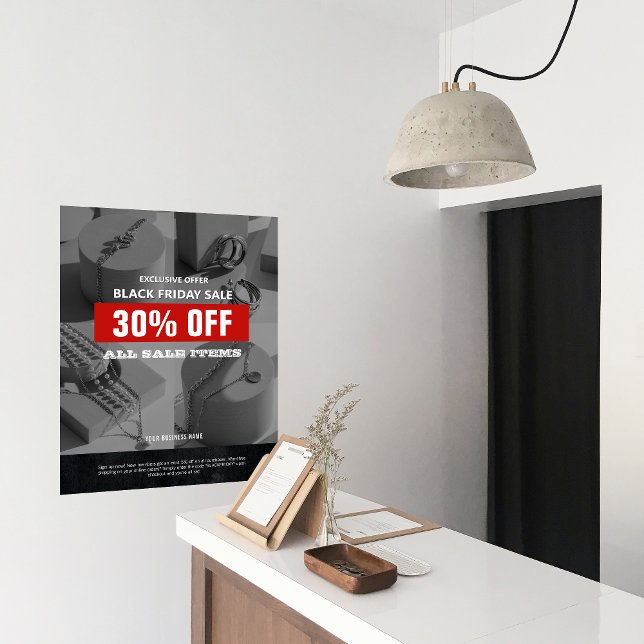 BW 4 Fotos Black Friday Verkaufsproduktwerbung Poster (4 Photos Black Friday Sale Product Promo Poster)