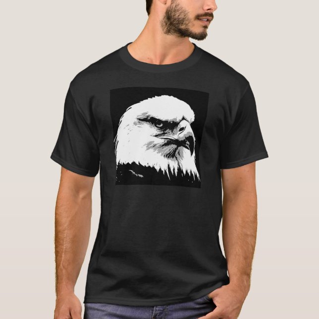 BW American Bald Eagle T-Shirt (Vorderseite)