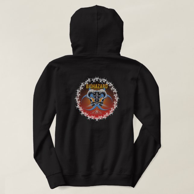 BW! BIOGEFÄHRDUNG WARNEN! TOTENKOPF HOODIE (Design Rückseite)