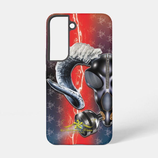 BW! BIOGEFÄHRDUNG WARNEN! TOTENKOPF SAMSUNG GALAXY HÜLLE (Rückseite)