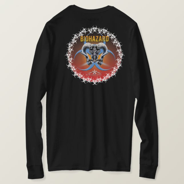 BW! BIOGEFÄHRDUNG WARNEN! TOTENKOPF T-Shirt (Design Rückseite)