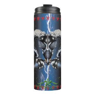 BW! BIOGEFÄHRDUNG WARNEN! TOTENKOPF THERMOSBECHER