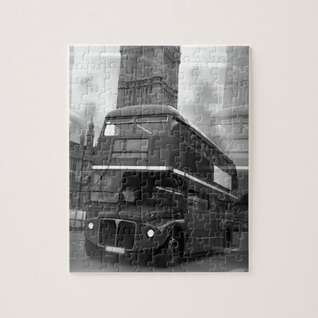 BW Black & White London Bus & Big Ben (Vertikal)
