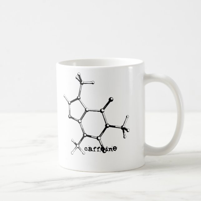 bw caffein_molecule, Koffein, Koffein Kaffeetasse (Rechts)