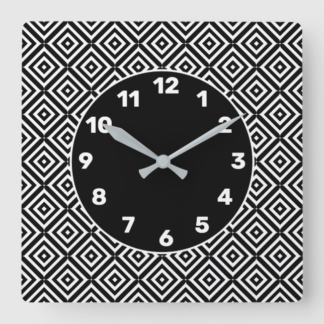 BW Echo Diamond Square Wall Clock Quadratische Wanduhr (Vorderseite)