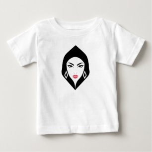 BW-Frau Geometrische Schönheit, die Aufmerksamkeit Baby T-shirt