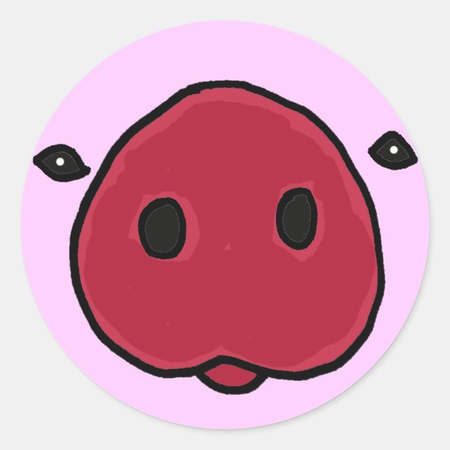 BW-Funny Pig Snout Sticker (Vorderseite)