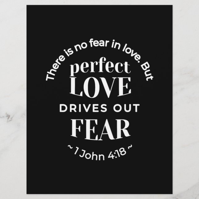 BW 'Perfect Liebe Drives Out Fear' - 1 John 4:18 Flyer (Vorne)