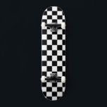 BW Retro Checkered Skateboard<br><div class="desc">Black and White Checker Board Patterned Skateboard</div>