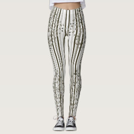 BW-Streifen mit Glocken und Teeköpfen Leggings