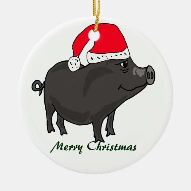 BW Topf aufgeblähtes Schwein in der Keramik Ornament (Vorne)
