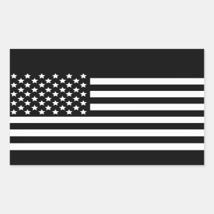 BW US-Flagge Rechteckiger Aufkleber