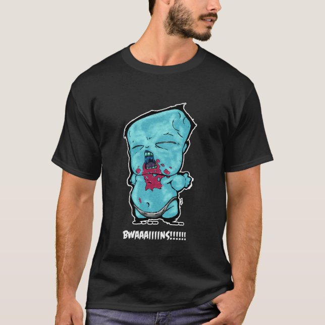 "BWAAAIIIINS !" Premier T-shirt du mot de Zombaby (Devant)