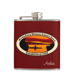 BWCA Emblem mit Canoe Flachmann