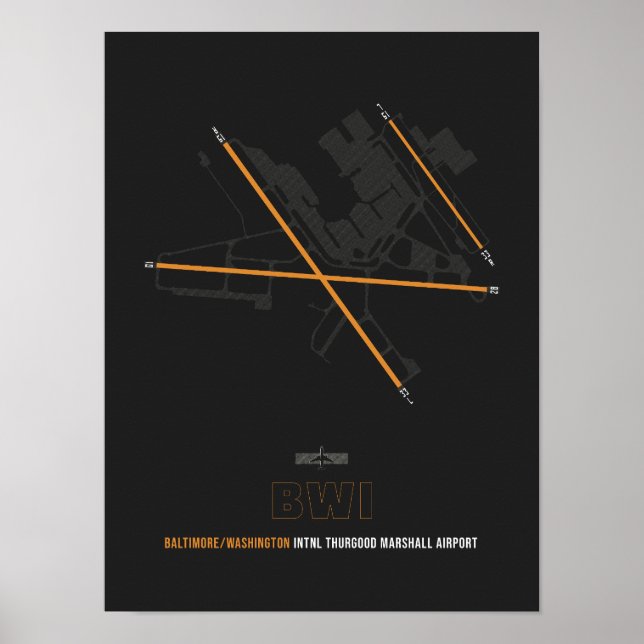BWI - Baltimore/Washington Airport Diagramm Poster (Vorne)