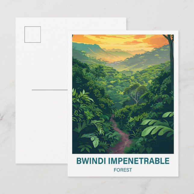 Bwindi Undurchdringlicher Wald Uganda Reise Postkarte (Vorne/Hinten)