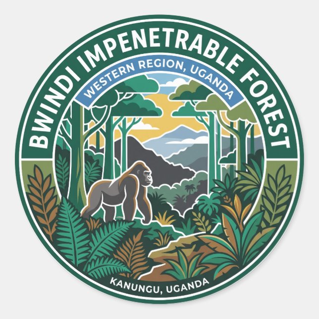 Bwindi-Wald Uganda Runder Aufkleber (Vorderseite)