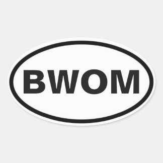 BWOM Internationales Zeichen Ovaler Aufkleber