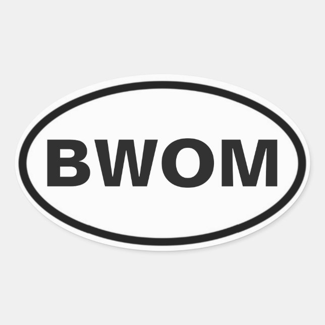 BWOM Internationales Zeichen Ovaler Aufkleber (Vorderseite)