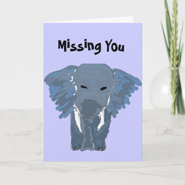BY-Künstlerischer Elefant Vermisste Karte (Vorderseite)