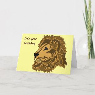 BY-Regal Lion Birthday Card Karte