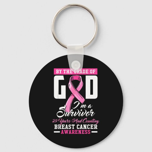 By The Grace Of God Survivor 29 Year Breast Cancer Schlüsselanhänger (Vorderseite)