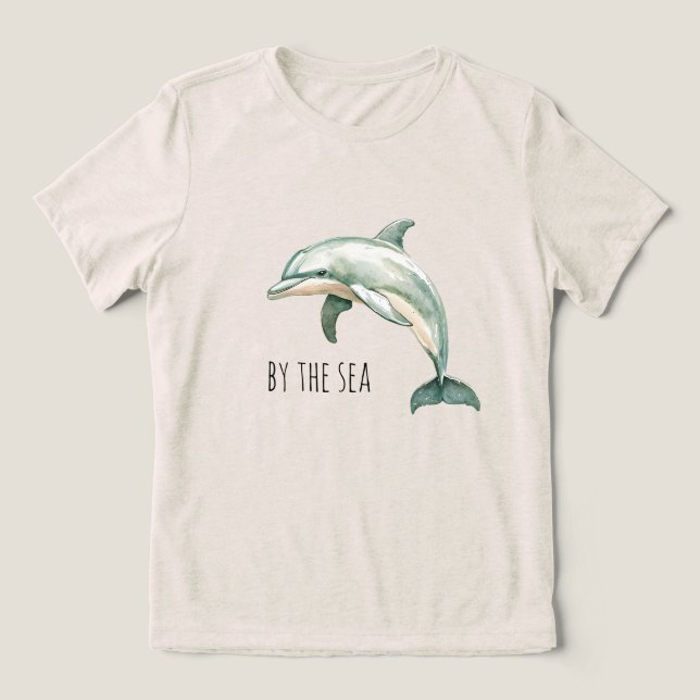 By the sea dolphin Tri-Blend shirt (Design Vorderseite)