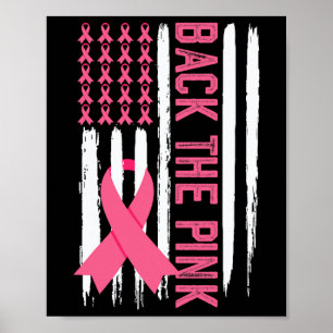 Byck the Pink Breast Cancer Awareness US Flag Butt Poster
