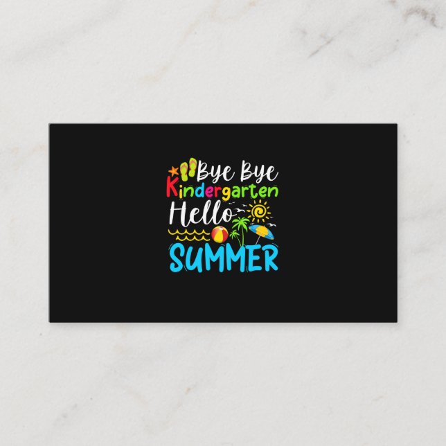 Bye Bye Kindergarten Hello Summer Visitenkarte (Vorderseite)