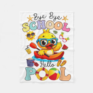 Bye Bye School Hallo Pool Sommerpause Duck Fleecedecke
