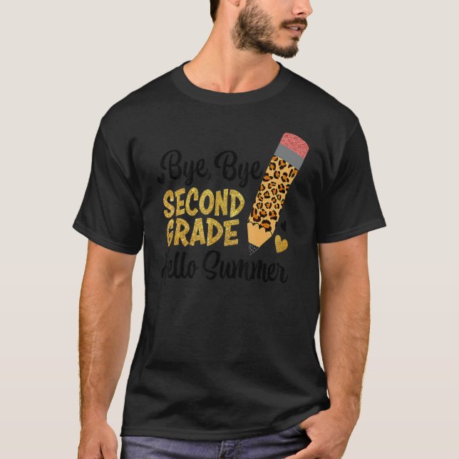 Bye Bye Second Grade Hello Summer Peace Out Second T-Shirt (Vorderseite)