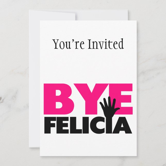 Bye Felicia Hand Wave Hot Pink Einladung (Vorderseite)