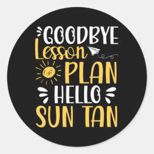 Bye Lesson Plan Hallo Sun Tan Runder Aufkleber