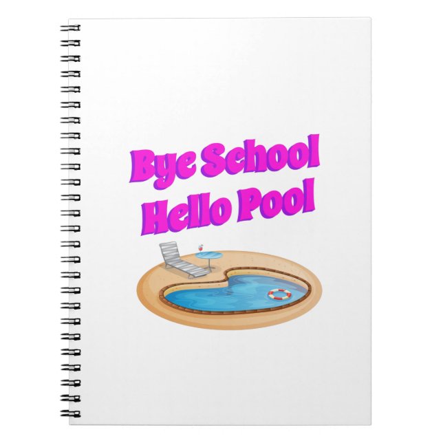 Bye School Hello Pool Funny Summer Quote Notizblock (Vorderseite)