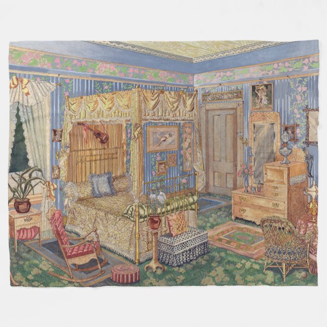 Bygone Old modische Charme Fleecedecke (Vorderseite (Horizontal))